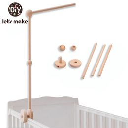 Laten we Baby Houten Bed Bell Beugel Mobiele Hangen Rammelaars Speelgoed Hanger Baby Crib Mobiele Bed Bell Wood Speelgoed Houder Arm Beugel 211021