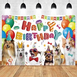 Let's Paw-Ty Pet Party Boll de fête mignon chien chat anniversaire photographie arrière