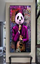 Laat uw succes het lawaai maken Posters en prints Graffiti Art Canvas schilderijen Abstract Panda Wall Art Pictures voor woonkamer 1660158