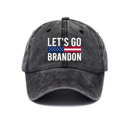 Let039s go Brandon Ball Hat Anti Biden Funny Humour Casquette de baseball Snapbacks Drapeau américain Star Stripes FJB Imprimer Denim Chapeaux Trump 2024 3312452