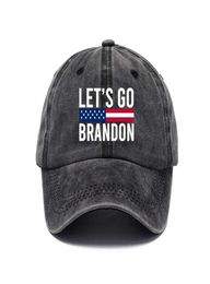 Let039s go Brandon Ball Hat Anti Biden Funny Humour Casquette de baseball Snapbacks Drapeau américain Star Stripes FJB Imprimer Denim Chapeaux Trump 2024 6826575