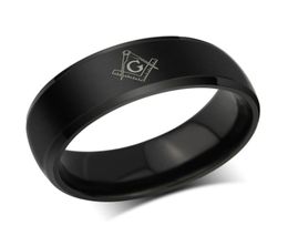 Letdiffery Cool anillos masónicos anillos de boda de acero inoxidable 8mm hombres mujeres anillos de fibra de carbono DropShip Whole2352027