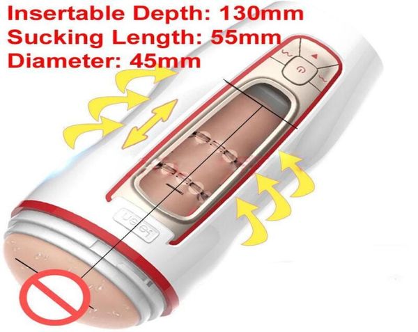 LETEN FULL AUTOMATIQUE MASTRUBATION MASTURATION CUP PACKE PUSSY Vagin artificiel 10 modes Strong Vibrator Sex Toy Masturbateur pour Man1278174