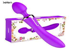 Leten Intelligent Chauffage Silicone Corps Massage Vibrateurs Pour Femmes Rechargeable AV Sex Toys Double Fonction 10 Mode Masseur Y181028810497