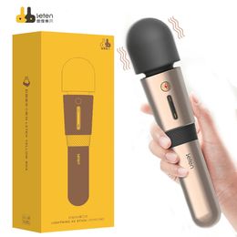 LETEN Lightning 3 Krachtige Vibrator Big Head Magic Av Wand Massager Vrouwelijke tepel Clitoris Stimulater Volwassen seksspeeltjes voor vrouwen 240312