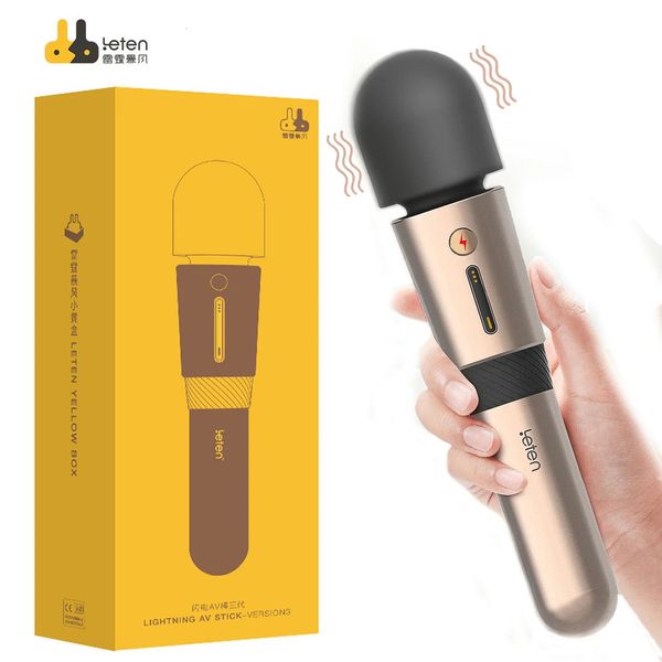 Leten Lightning 3 Vibromasseur puissant Grosse tête Magique AV Baguette Masseur Femelle Mamelon Clitoris Stimulateur Adulte Sex Toys Pour Femmes 240312