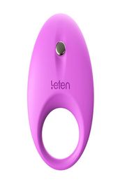 LETEN SILICONE Waterdichte cockring krachtige vibratie Penisringen Clit Stimuleren Vibrator voor paar volwassen seksringen voor mannen Q11064424940