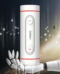 Leten Space Capsule Agujeros dobles Flip Masturbador masculino Copa Máquina de succión 3D Silicona Vagina Coño Juguetes sexuales para hombres S181016095594866