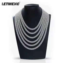 LETMEXC – collier cubain en Denim Moissanite, plein de diamants, couleur Sier D Vvs1, mode Hip Hop, bijoux populaires