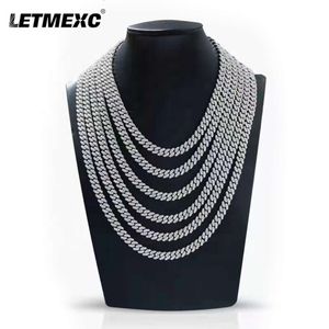 LETMEXC Volledige Diamond Moissanite Denim Cubaanse ketting Sier D Kleur Vvs1 Mode Hip Hop Populaire sieraden