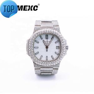 LETMEXC Reloj de gama alta con moissanita de diamantes completo, color D personalizado VVS1, reloj Vouple para hombres y mujeres, moda