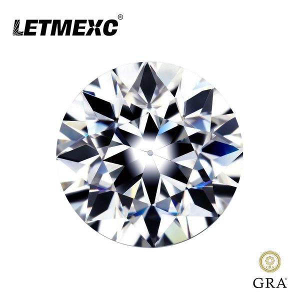 Letmexc – pierre précieuse ronde de coupe ancienne européenne, Super blanc D VVS1, en vrac, Test réussi, pour la fabrication de bijoux, 240106