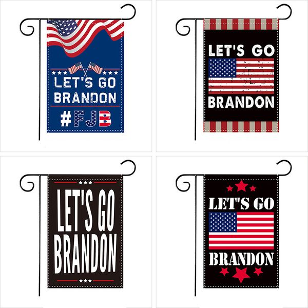 Lets Go Brandon 45 * 30 cm Banderas de jardín Presidente de América Joe Biden Bandera de elección Fiesta de cena interior al aire libre Decoración Banner BH6537 WLY