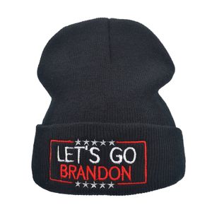 Lets Go Brandon Beanie hiver chapeaux tricoté laine broderie chapeau président élection casquettes chaudes hommes femmes