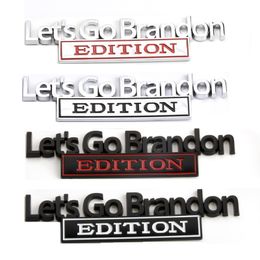 Let Go Brandon Car Sticker Party Favor Aleación de zinc Embellecedor de puerta trasera Insignia Body Leaf Board Banner