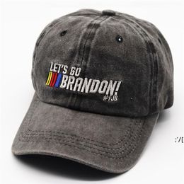 Laten we gaan Brandon FJB Dad Beanie Sports Snapbacks Cap Embroidery Baseball Caps gewassen katoenen denim verstelbare hoed CCD13220