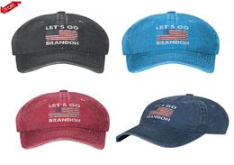 Lets Go Brandon FJB Dad Hat Gorra de béisbol para hombres Divertidos sombreros ajustables de mezclilla lavada Moda Casual Hat Co25re9938959
