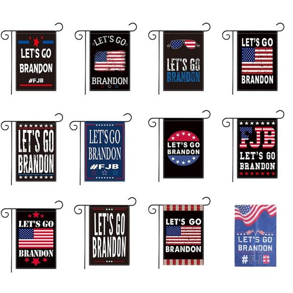 Lets Go Brandon Garden Flag 30x45cm Presidente de EE. UU. Biden FJB Banderas al aire libre Decoración de patio Banderas americanas Adornos de pancarta F0609w3