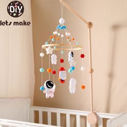 Laten we Baby Mobile Rammles speelgoed 0-12 maanden Cartoon Astronaut Crib Bed Bell Toddler Carrousel Kids Musical Gifts 240418 maken