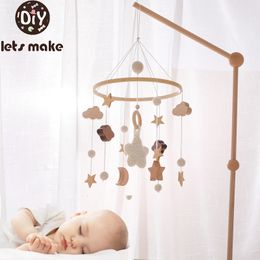 Permet de faire un jouet pour bébé hochet 012 mois en bois mobile né coffret de musique lit cloche suspendue