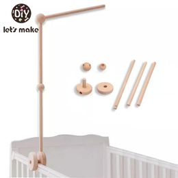 Lets Make Baby Bettglockenhalterung aus Holz, mobil zum Aufhängen, Rasseln, Spielzeugaufhänger, Babybett, mobile Bettglocke, Holzspielzeughalter, Armhalterung 220531