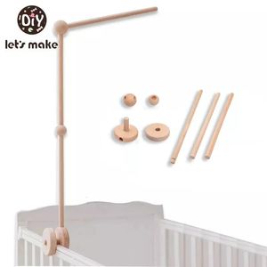 Permet de faire du support de cloche de lit en bois bébé hochet de suspension mobile Hidage de jouet berceau en bois bras 240111