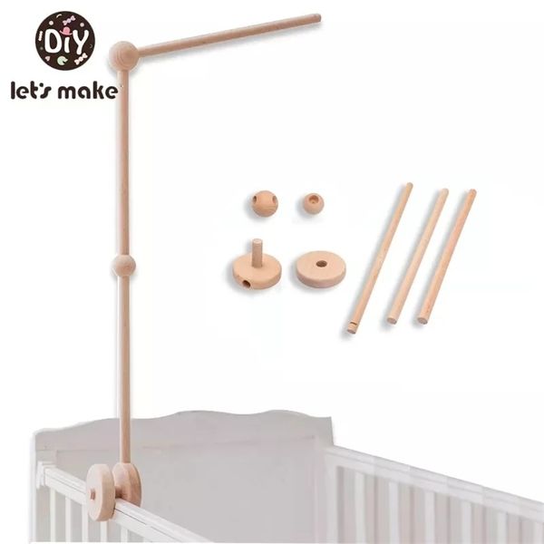 Lets Make Baby Bed Wooden Bed Bell Bracket Mobile Hanging Sonajeros Toy Hanger Baby Cuna Mobile Bed Bell Wood Toy Holder Arm Bracket 220531