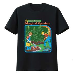 Laten we een magische tuin planten Katoenen T-shirts Comfortabele losse top Y2k T-shirt Heren Camisetas Zevity Street Fashion Vintage 240129