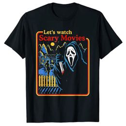 Laten we naar enge films kijken Scream Horror Halloween T-shirt Gothic Tee Tops 220713