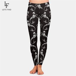 Letsfind merken nieuwe aankomsten zwarte vrouwen hoge taille leggings 3D print Unicorn Milk Silk Comfortabele Leggings 201014