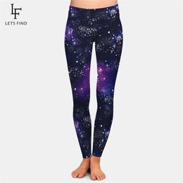 LetSfind Fashion Arrivée 3D Galaxy Imprimer Imprimer Girlgings Jambières Sexy Taille High Taille Pantalon Haute Élastique Plus Taille Leggings 211014