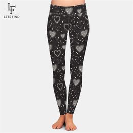 Letsfind Hot Sales Leggings Heart Shape Constellations Print High Taille Fitness Legging hoge elasticiteit plus size dames broek 201014