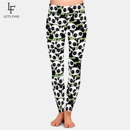 Letsfind nueva llegada polainas completas moda lindo panda impresión mujeres fitness polainas cintura alta más tamaño 201014