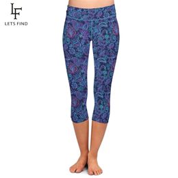 Letsfin zomer Mooie Paisley Print Dames Fitness Elastische Leggings Hoge Taille Plus Size Slim 211221