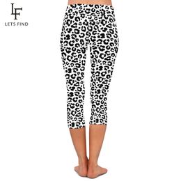 Laissez les femmes à imprimer Capri Leopard Leggings numériques de haute qualité pantalon élastique de taille haute qualité