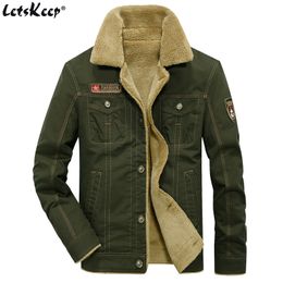 LetsKeep hiver Bomber pilote vestes hommes armée vêtements d'extérieur vestes tactiques hommes coton épais col de fourrure manteaux chauds 5XL, MA234