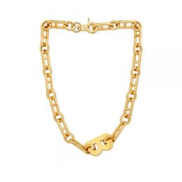 Lettre B Hip hop version large clavicule simple chaîne épaisse collier court Choker Collares 2021 Nouveaux bijoux