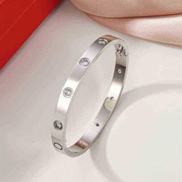 lettre bracelet manchette bracelet designer vis bracelets tournevis titane acier or argent 4CZ perceuse pour femmes hommes cadeau de fête d307u