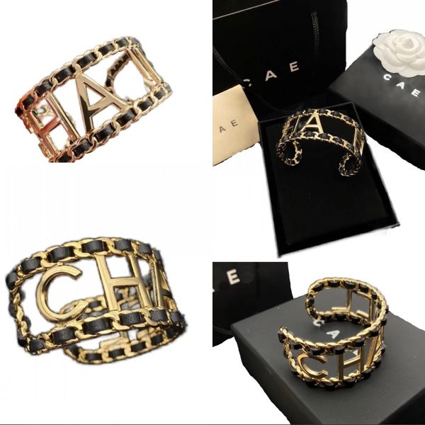 Letra pulsera clásica diseñador exquisito ahuecando brazalete brazalete joyería de lujo elegante diseñador pulsera chapado en oro accesorios zh210 E4