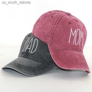 Lettre papa maman broderie chapeaux pour femmes hommes coton lavé casquette de Baseball rétro décontracté unisexe sport chapeau de soleil L230523