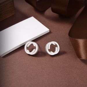 Letter Double G Logo Designer Earring Stud Oording Luxe Women Fashion Hoop Jewelry Metal Ggity Crystal Pearl Earring SDA's