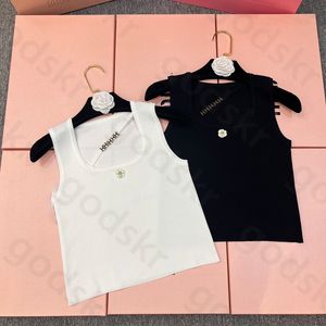 Carta Taladro Cuello cuadrado Prendas de punto Diseñador de mujeres Chaleco sin mangas Moda Camisa delgada sexy Camisetas sin mangas