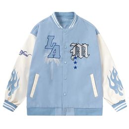 Carta bordada chaqueta de béisbol para hombre y2k chaqueta de equipo de cuero de cuero chaqueta a prueba de viento hop hop chaqueta vintage 240516