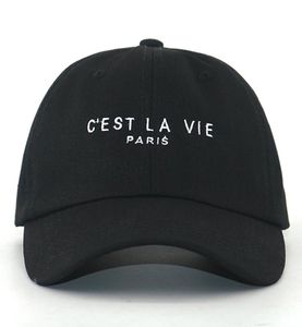 Lettre broderie C'est Vie Paris casquette chapeau 100% coton pur Bck mode casquettes de baseball femmes Hip Hop papa chapeaux hommes casquette de Sport 2203092734082