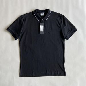 Classic compass embroidery polos casual cotton men t shirts outdoor male turndown collar tops with original tag black