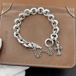 Lettre mode cercle charme pour hommes Vintage faire vieille croix Crochet anneau Bracelet 1