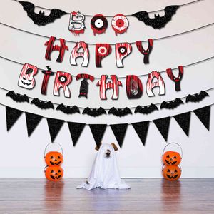 Lettervlag Trekt Happy Halloween Banner Party Decorations Scène Layout Hanger