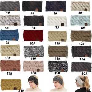 Lettre bandeau coloré tricoté Crochet torsion bandeau hiver oreille plus chaud élastique bandeau large cheveux accessoires