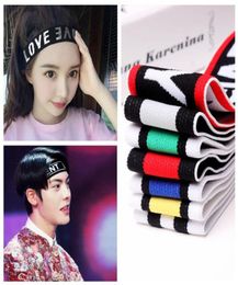 Letter Hoofdband voor vrouwen Men Herfst Winter Hoofd Band Sport Hoofdkleding Elasticiteit Tulband Knitting Hair Band 52 Colors6113670