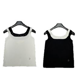 Letter Hot Boor Knit Vest Stijlvol zwart Wit contrasterend gebreide Vest Sexy Camisole Designer Tanktops Women Knits T -shirt